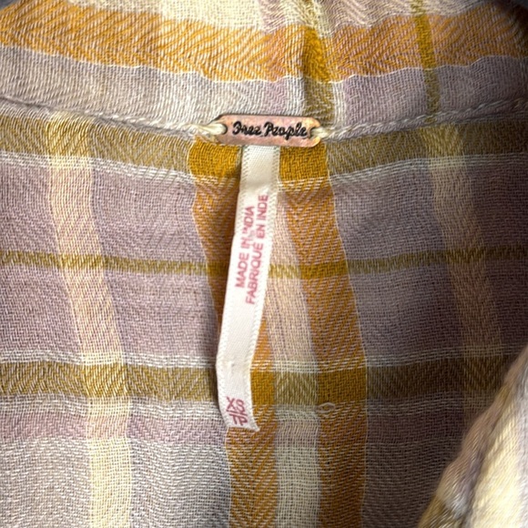 Free People Magical Plaid Shirt Size XS Rodeo Western Boho Cabincore - Picture 4 of 8